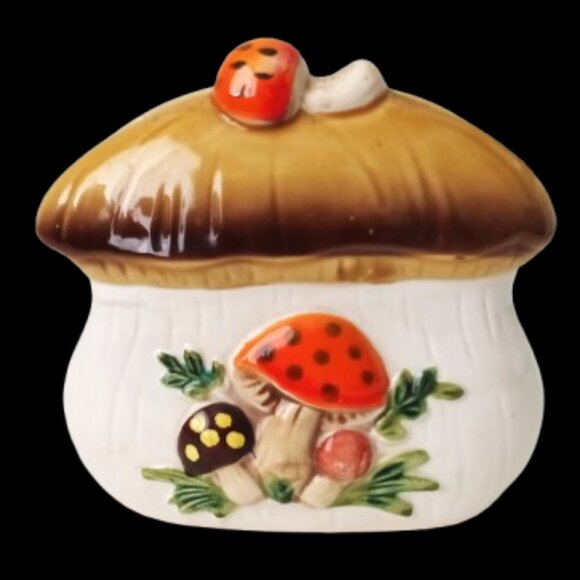 VINTAGE 70s MERRY MUSHROOM NAPKIN HOLDER - Picture 2 of 5